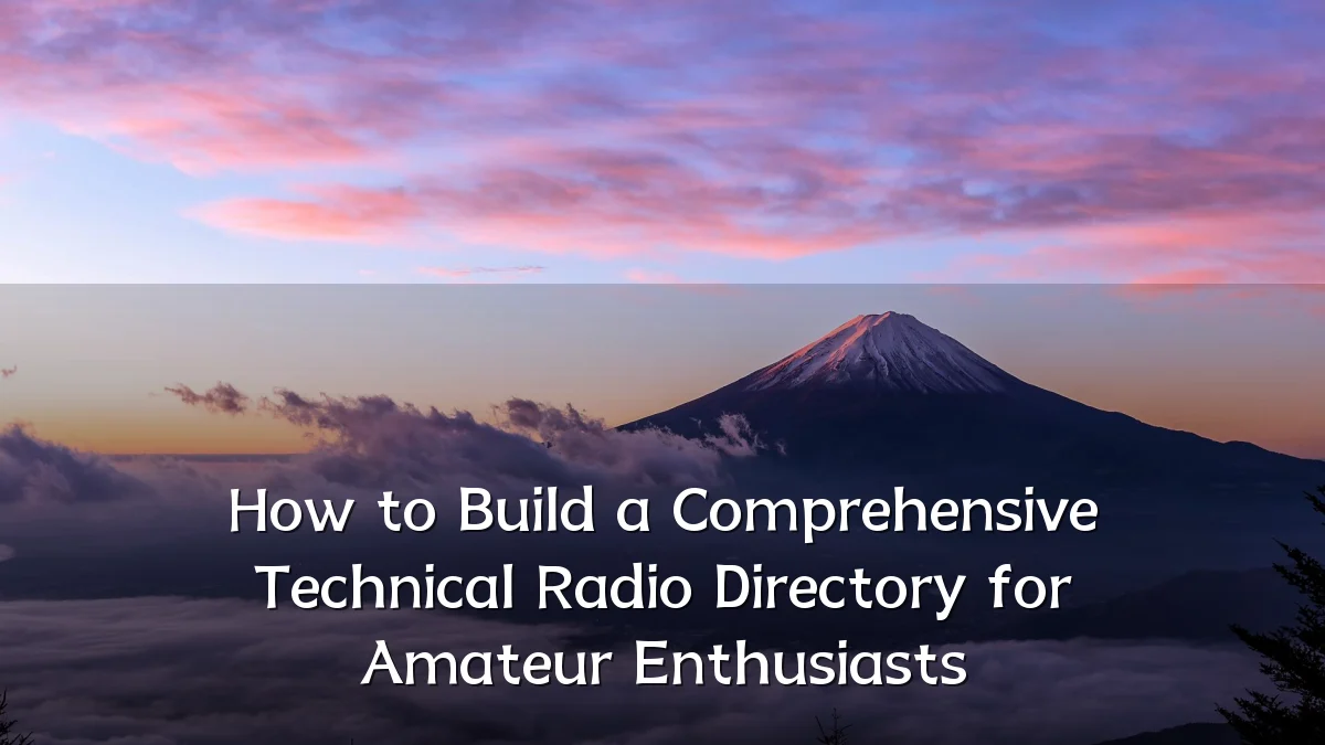 How to Build a Comprehensive Technical Radio Directory for Amateur Enthusiasts
