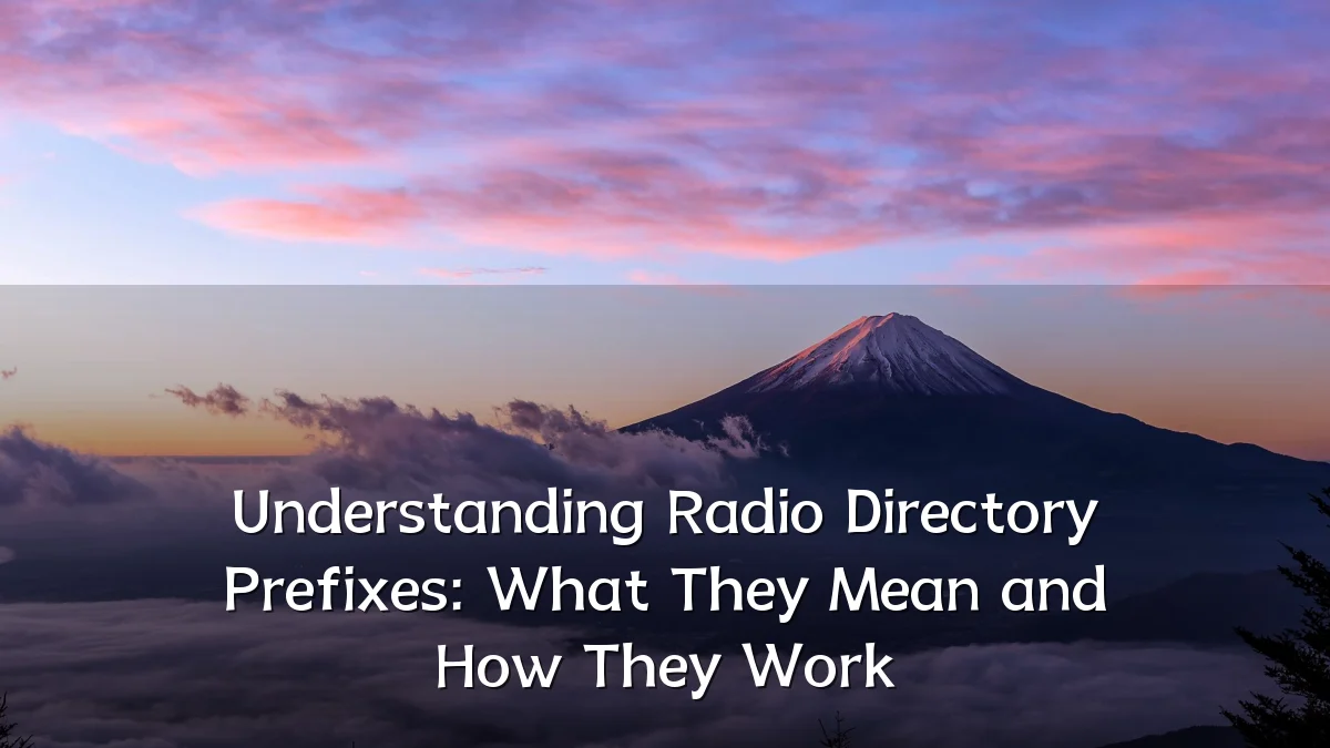 Understanding Radio Directory Prefixes: What They Mean and How They Work